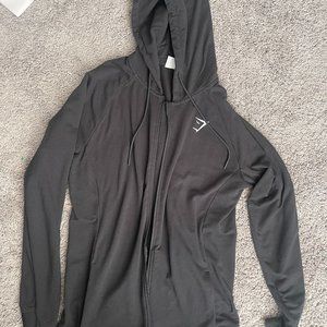 Black Gymshark Zip Up Hoodie